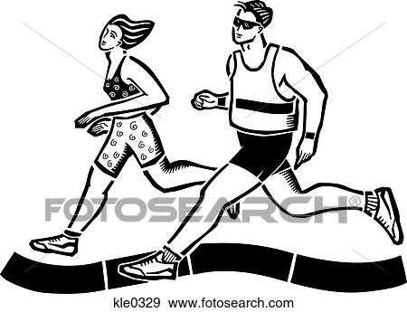 A couple running together View Large Illustration Stock Illustration - A couple running together. Fotosearch