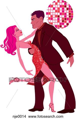 Stock Illustration - A couple salsa dancing. Fotosearch
