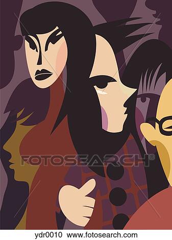 Clipart - A crowd of people. Fotosearch