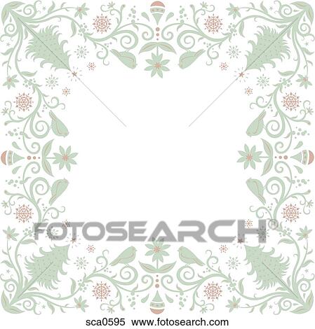 Stock Illustration - A decorative Christmas frame. Fotosearch