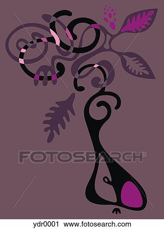 A decorative illustration of fruit on a vine View Large Illustration Clip Art - A decorative illustration of fruit on a vine. Fotosearch