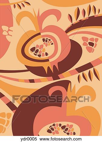 Stock Illustration - A decorative illustration of pomegranates. Fotosearch