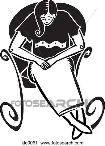 Clip Art - A depressed woman in a chair. Fotosearch