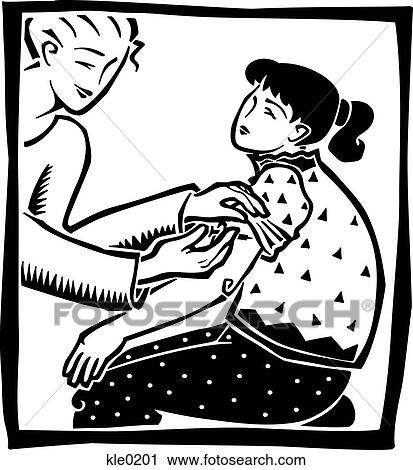 Clip Art - A doctor giving an immunization. Fotosearch