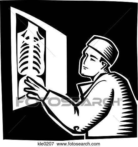 Stock Illustration - A doctor reading an x-ray. Fotosearch