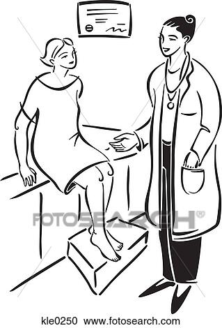 A doctor with a female patient View Large Illustration Clipart - A doctor with a female patient. Fotosearch