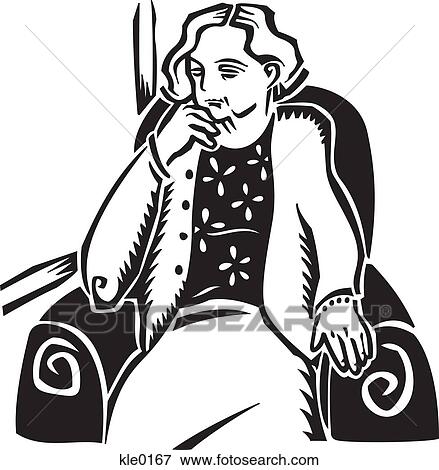 A elderly woman thinking in her armchair View Large Illustration Stock Illustration - A elderly woman thinking in her armchair. Fotosearch