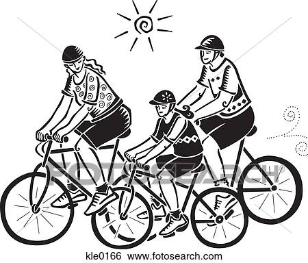 Stock Illustration - A family biking together. Fotosearch