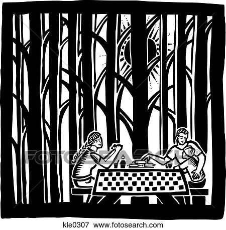 A family having a picnic in the woods View Large Illustration Stock Illustration - A family having a picnic in the woods. Fotosearch