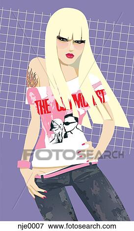 Stock Illustration - A fashionable woman posing. Fotosearch