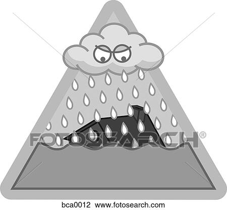Drawing - A flood storm. Fotosearch