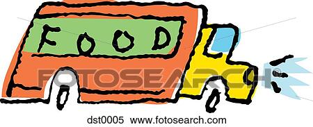 Stock Illustration - A food delivery truck. Fotosearch