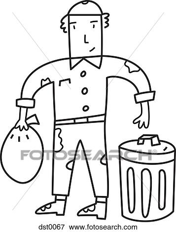 Stock Illustration - A garbage man. Fotosearch