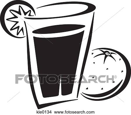 Stock Illustration - A glass of orange juice. Fotosearch