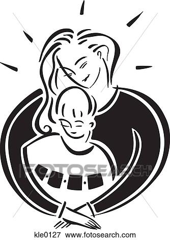 A glowing mother and her son View Large Illustration Stock Illustration - A glowing mother and her son. Fotosearch