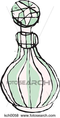 Stock Illustration - A green perfume bottle. Fotosearch