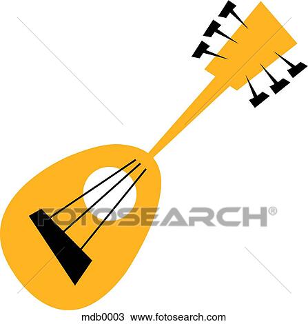 A guitar View Large Illustration Drawing - A guitar. Fotosearch