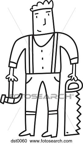 A handyman View Large Illustration Clipart - A handyman. Fotosearch
