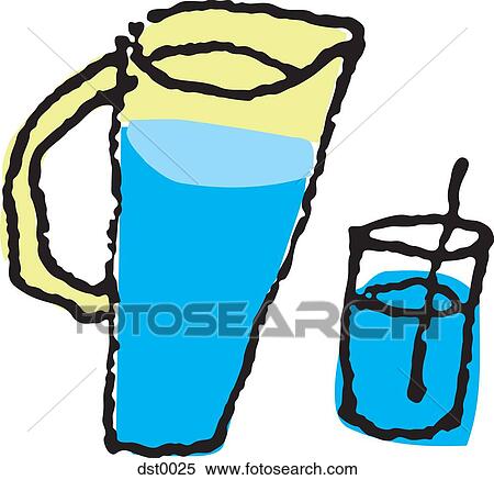 Stock Illustration - A jug and glass of water. Fotosearch