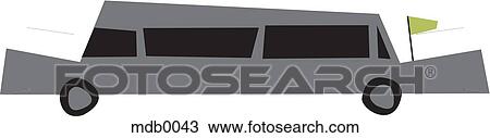 A limousine View Large Illustration Drawing - A limousine. Fotosearch