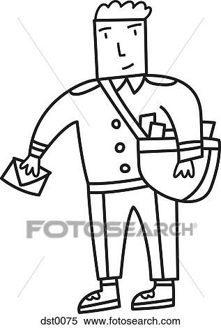 Stock Illustration - A mailman. Fotosearch