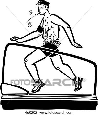 A man being monitored by doctors while on a running a machine View Large Illustration Drawing - A man being monitored by doctors while on a running a machine. Fotosearch