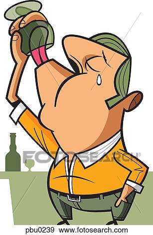 A man drinking the last of his alcohol View Large Illustration Stock Illustration - A man drinking the last of his alcohol. Fotosearch