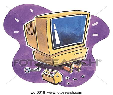 A man fixing a computer View Large Illustration Stock Illustration - A man fixing a computer. Fotosearch