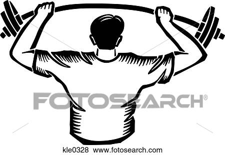 A man lifting weights over his head View Large Illustration Stock Illustration - A man lifting weights over his head. Fotosearch