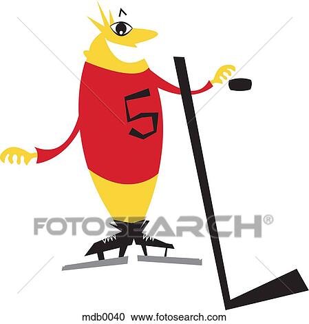 A man playing hockey View Large Illustration Clipart - A man playing hockey. Fotosearch