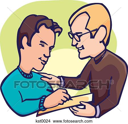A man signing a contract View Large Illustration Stock Illustration - A man signing a contract. Fotosearch