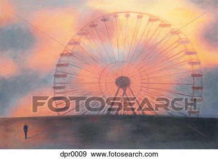 A man standing in front of a large ferris wheel View Large Illustration Stock Illustration - A man standing in front of a large ferris wheel. Fotosearch
