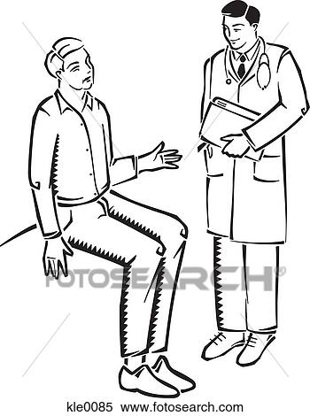 Stock Illustration - A man talking to his doctor. Fotosearch
