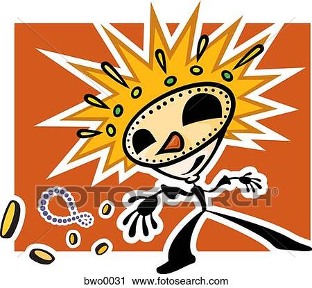 Clip Art - A masked man celebrating Mardi Gras. Fotosearch
