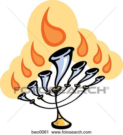 A menorah View Large Illustration Clip Art - A menorah. Fotosearch