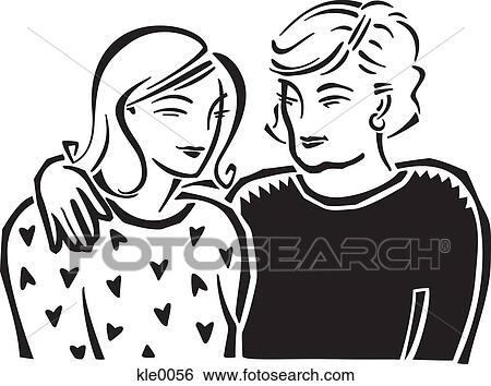 Stock Illustration - A mother and daughter. Fotosearch