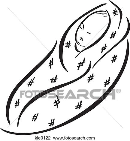 Drawing - A new born baby wrapped in a blanket. Fotosearch