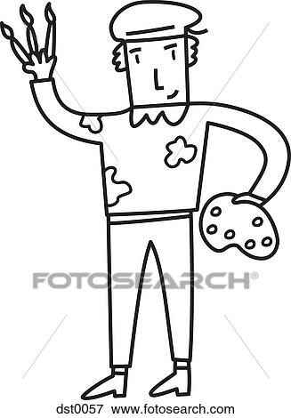 Stock Illustration - A painter. Fotosearch