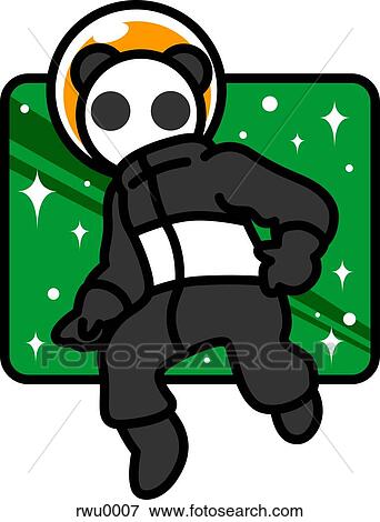 A panda astronaut in space View Large Illustration Stock Illustration - A panda astronaut in space. Fotosearch