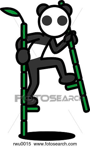 A panda on bamboo stilts View Large Illustration Stock Illustration - A panda on bamboo stilts. Fotosearch