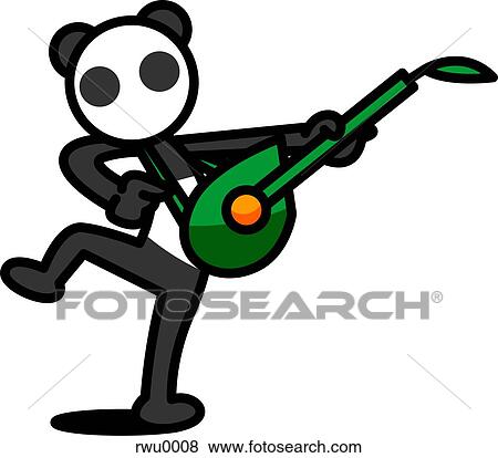 Stock Illustration - A panda playing guitar. Fotosearch