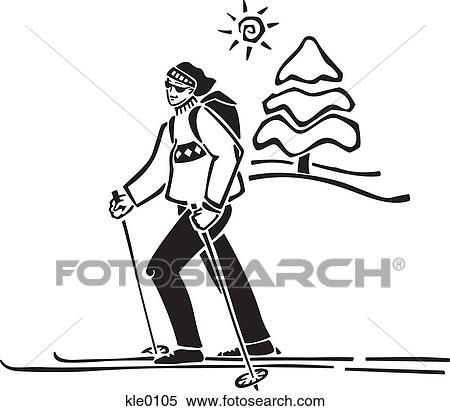 Stock Illustration - A person cross country skiing. Fotosearch