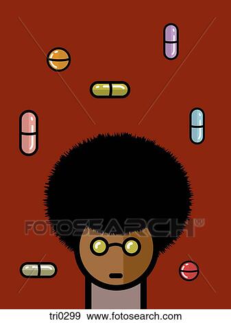 A person surrounded by pills View Large Illustration Stock Illustration - A person surrounded by pills. Fotosearch