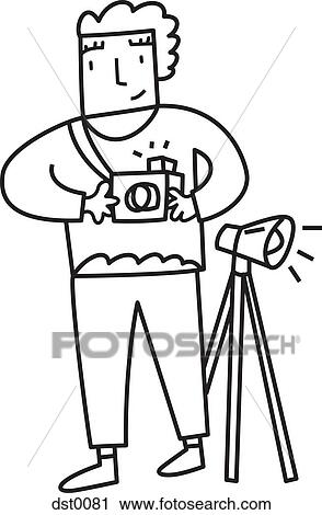 A photographer View Large Illustration Clip Art - A photographer. Fotosearch