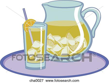 A pitcher and glass of iced tea View Large Illustration Stock Illustration - A pitcher and glass of iced tea. Fotosearch