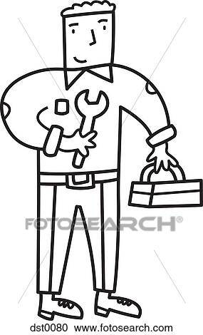 A plumber View Large Illustration Clipart - A plumber. Fotosearch