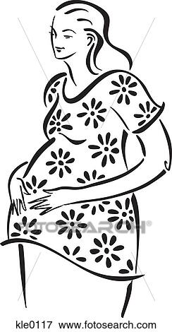Stock Illustration - A pregnant woman. Fotosearch