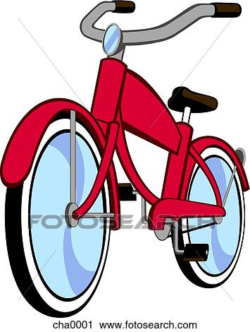 Clip Art - A red bicycle. Fotosearch