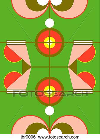 A retro geometric green and red pattern View Large Illustration Stock Illustration - A retro geometric green and red pattern. Fotosearch