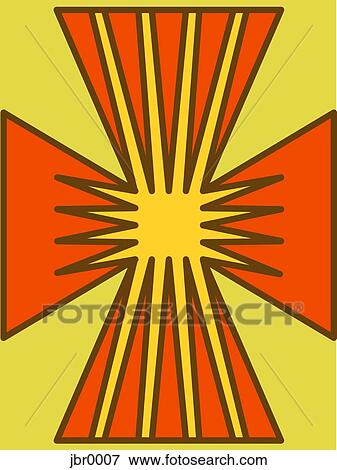 Stock Illustration - A retro orange and mustard yellow cross. Fotosearch